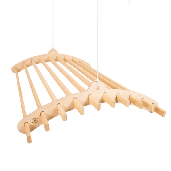 10 Lath Handmade Wooden Clothes Rack, Ceiling Mounted Wooden Clothes Drying Rack