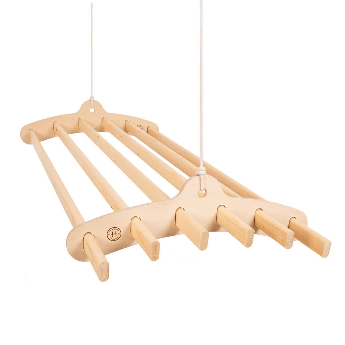 6 Lath Compact Wooden Hanging Clothes Drying Rack or Pot ...